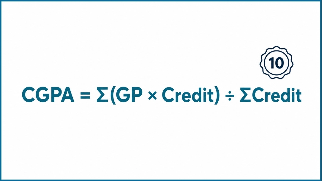 Diagram showing how to calculate CGPA on a 10 point scale