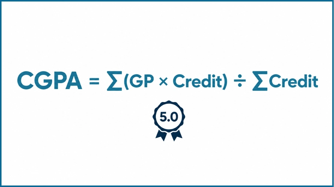 Diagram showing the Nigerian CGPA formula on a 5.0 scale