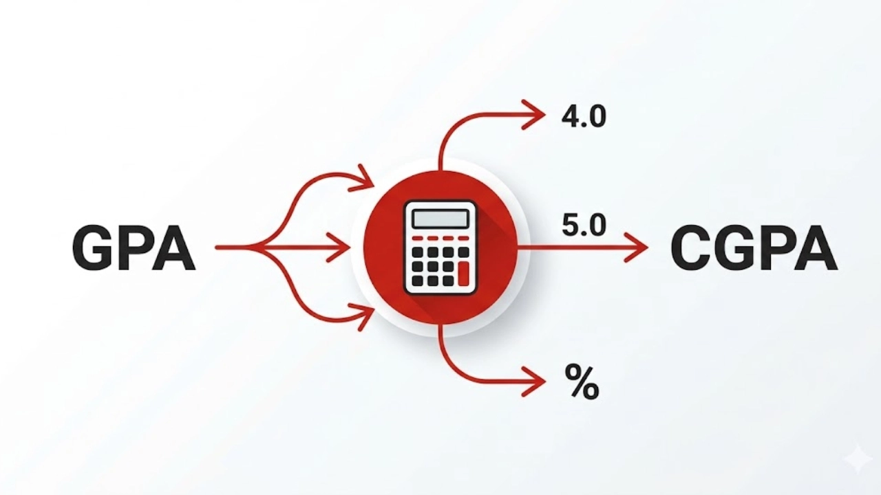 GPA to CGPA converter supporting 4.0, 5.0, 7.0 and 10-point grading scales
